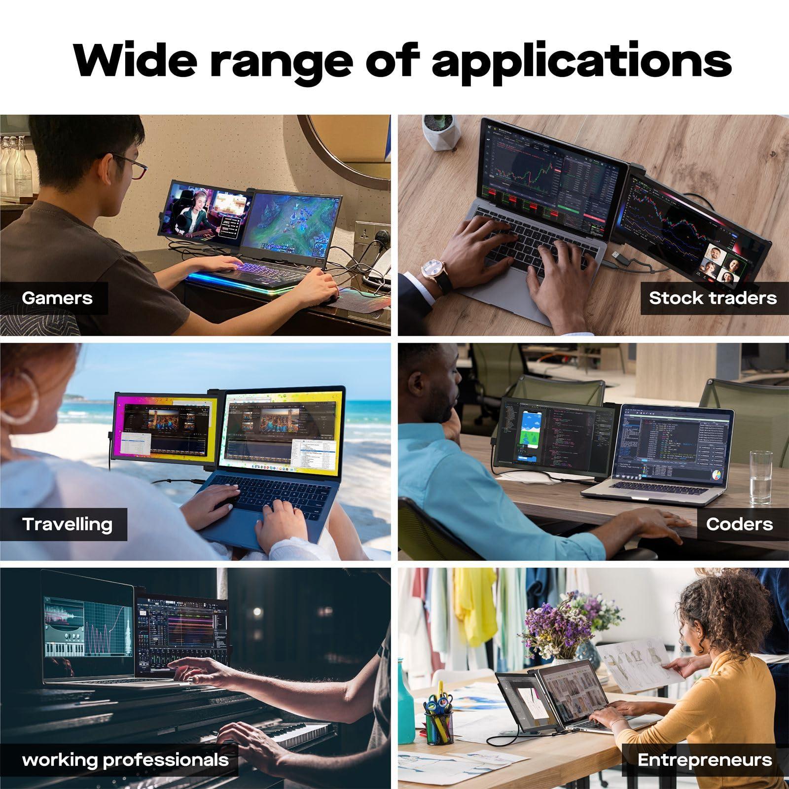 Duex Duex Plus DS 2024 Mobile Pixels 13.3\" Full HD IPS 1080P Portable Monitor, Laptop Screen Extender, Type-C/HDMI Plug and Play, Support Windows/Mac/Android/Switch Compatible