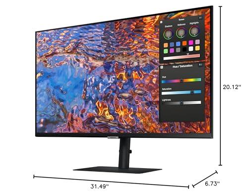 SAMSUNG SAMSUNG 32-Inch ViewFinity S80PB Series UHD Monitor, DCI-P3 98%, VESA DisplayHDR 600, IPS Panel, Matte Display, USB-C, PIP/PBP, Intelligent Eye Care, LS32B806PXNXGO, 2023