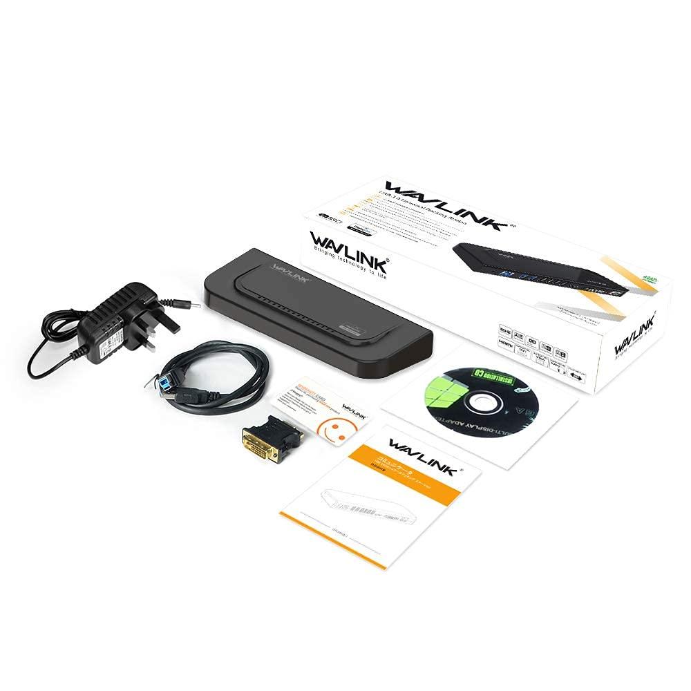 WAVLINK Wavlink Universal Docking Station Laptop USB 3.0 Dock with Dual Video Display Outputs HDMI/DVI/VGA up to 2048 x 1152,Gigabit Ethernet,6 USB Ports,Audio Output/Input for Laptop,Ultrabook and PCs
