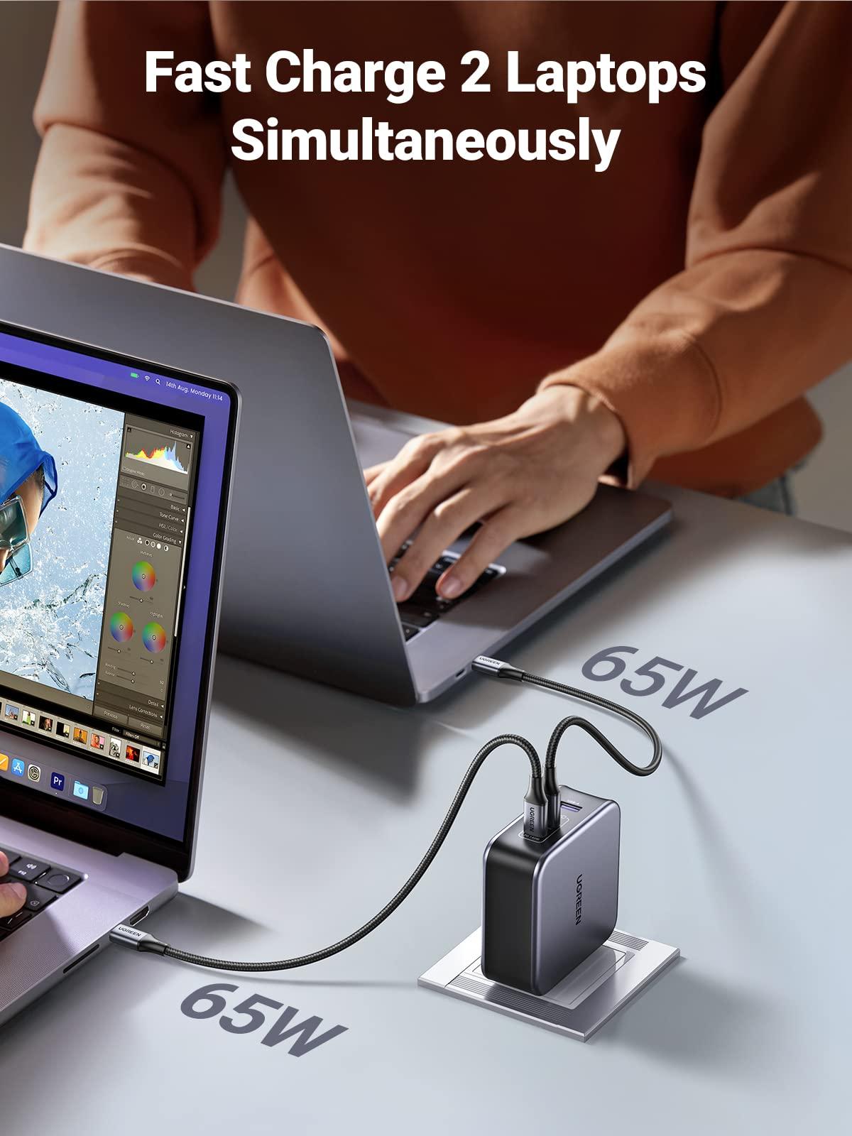 UGREEN UGREEN 140W USB C Charger, Mac Book Pro Charger Nexode PD3.1 PPS 3-Port Foldable GaN Fast Laptop Wall Charger Power Adapter for MacBook Pro 16\'\', iPhone 16/15, Chromebook (with 240W Cable)