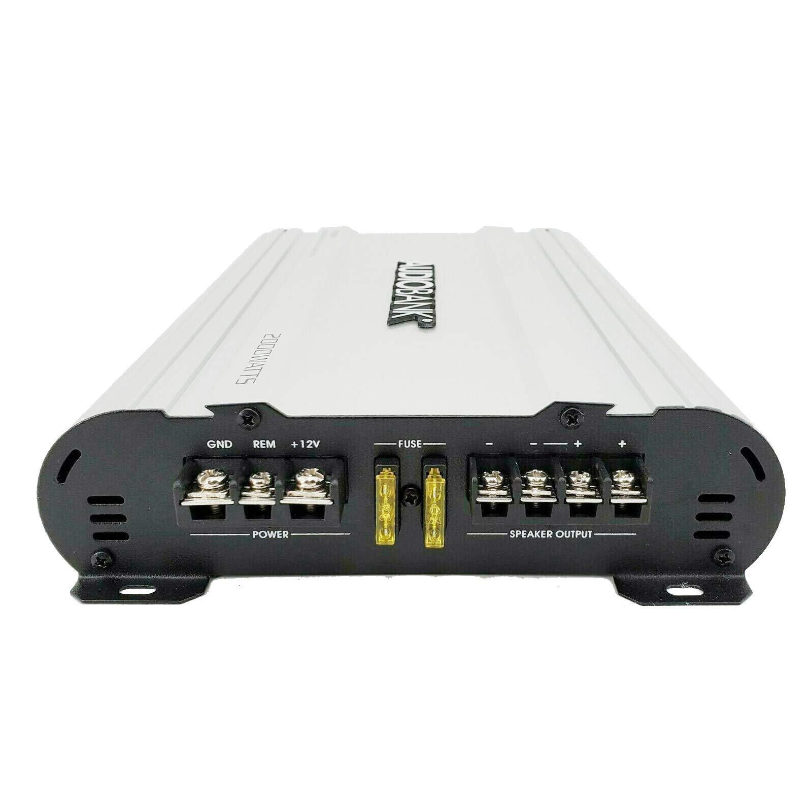 Audiobank Audiobank Monoblock 2000 WATTS Amp Class AB Car Audio Stereo Amplifier P2001 Heavy-Duty Aluminum Alloy Heatsink | Class A-B Operation Remote On/Off Circuit