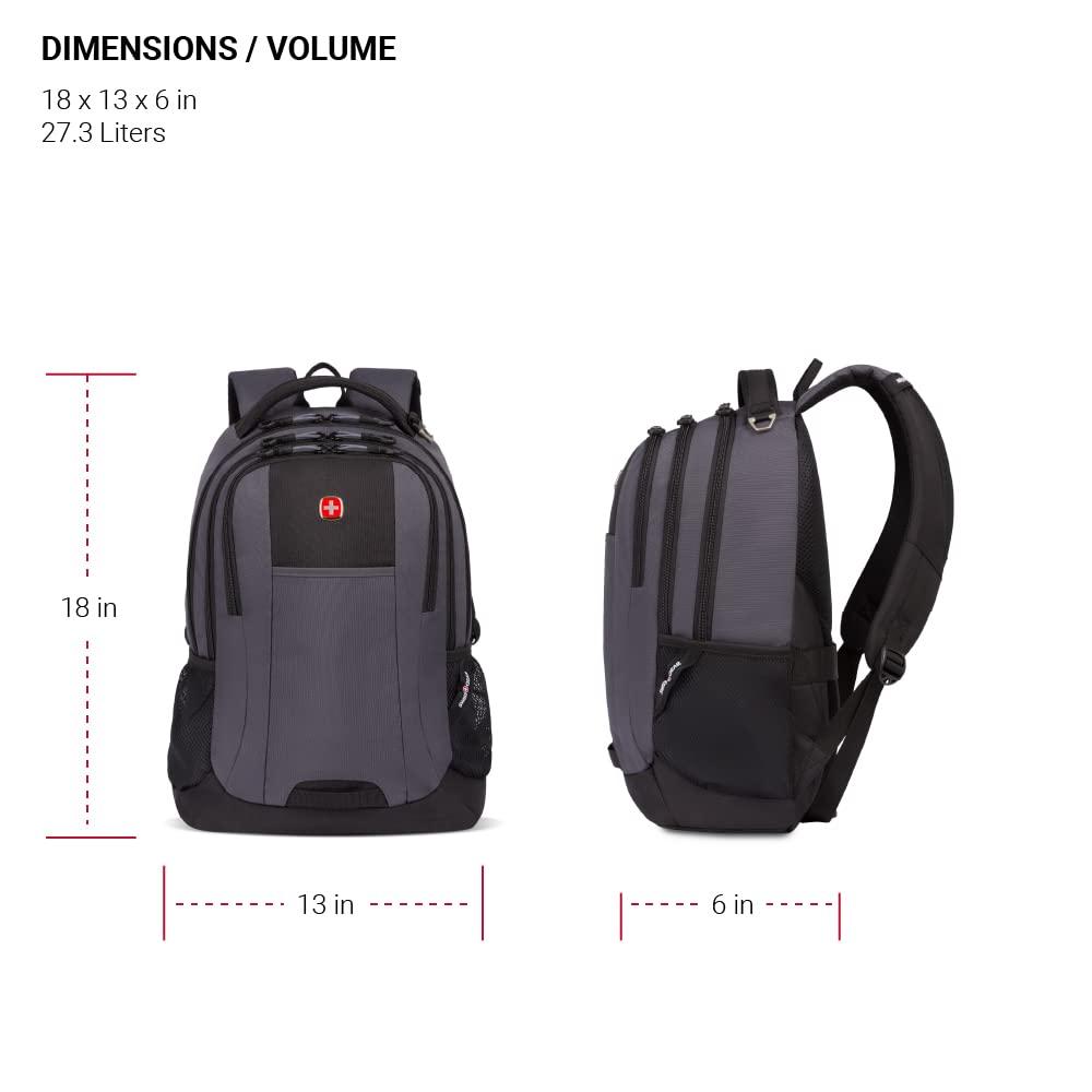 SwissGear SwissGear Cecil 5505 Laptop Backpack, Dark Grey/Black, 18-Inch