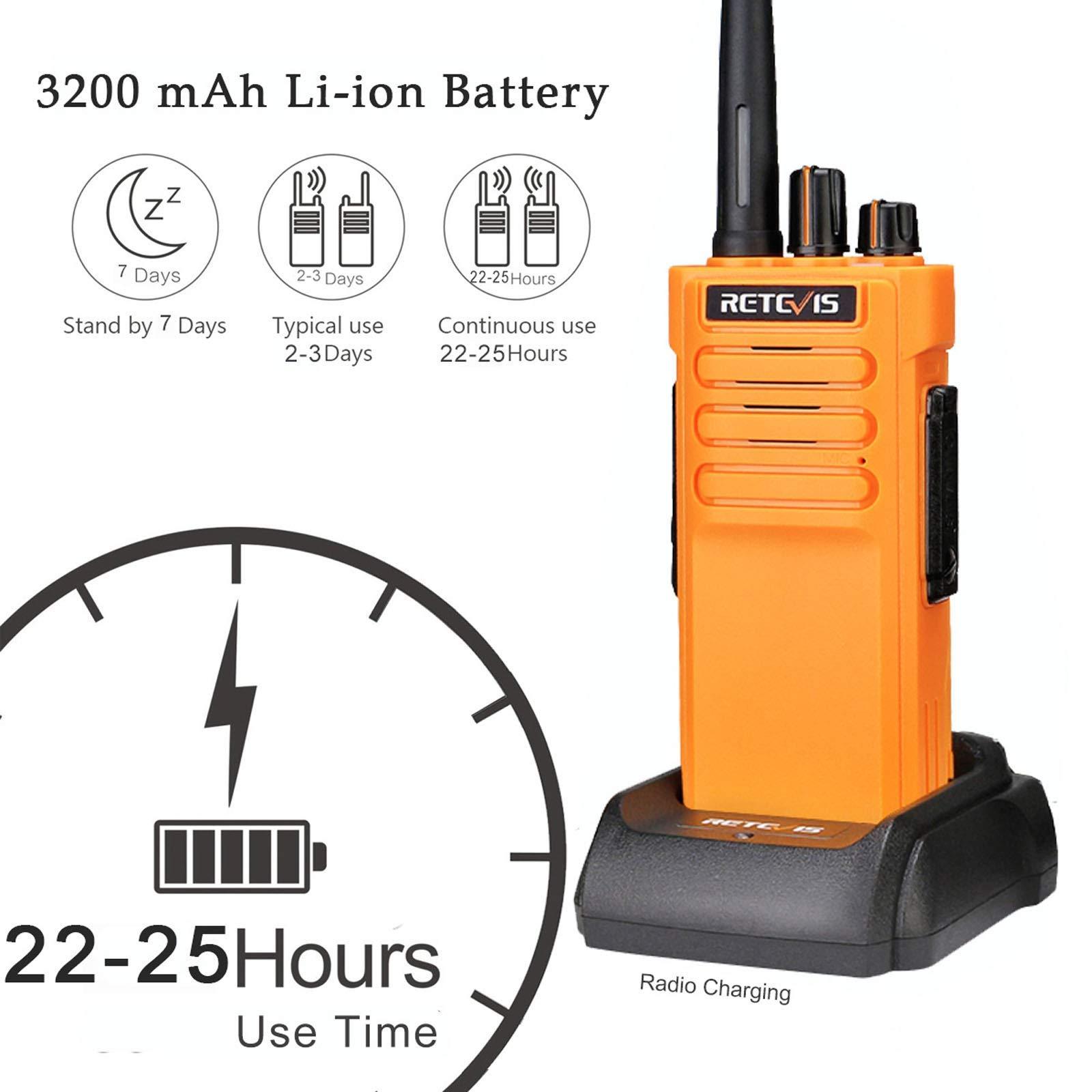 Retevis Retevis RT29 2 Way Radios Long Range 6 Pack with Waterproof Mic, Heavy Duty Two Way Radios, Long Distance Walkie Talkies Adults,3200 mAh VOX Emergency Alarm for Warehouse Construction