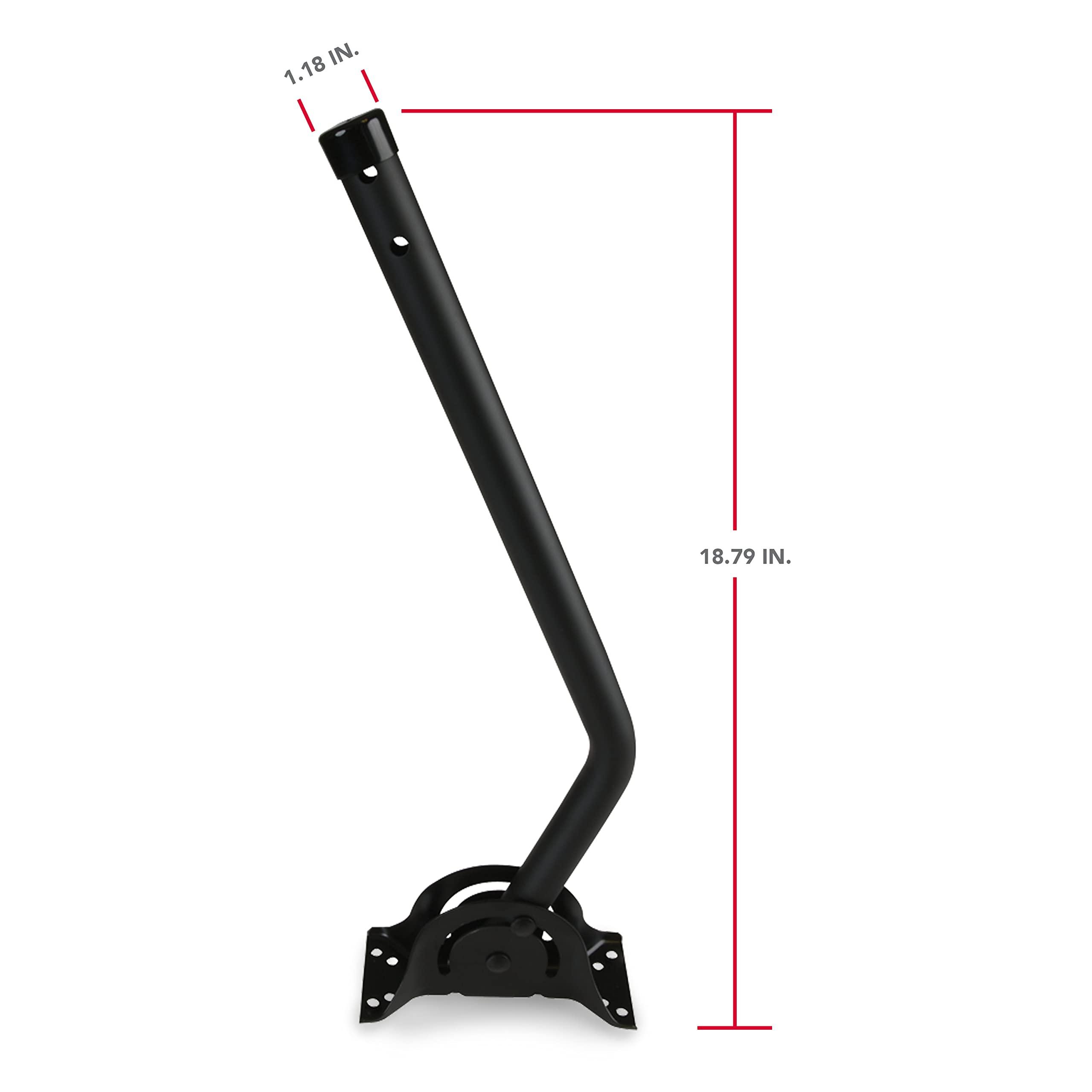RCA RCA TV Antenna Mount - Universal, Adjustable, Outdoor and Attic TV Antenna Mast. 18.8-Inch Steel J-Pole with Adjustable Bracket, Weatherproof, Mounting Hardware Included, Black (VH119E)