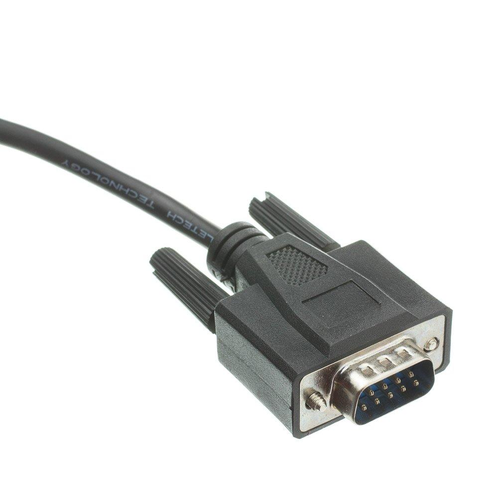 CableWholesale CableWholesale 15 feet Serial Extension Cable, DB9 Male to Female, 28 AWG, RS232 9 Conductor, 1:1, Black, Male to Female Serial Extender for Printer, Modems, Networks, DB9 RS232 Male to Female Cable