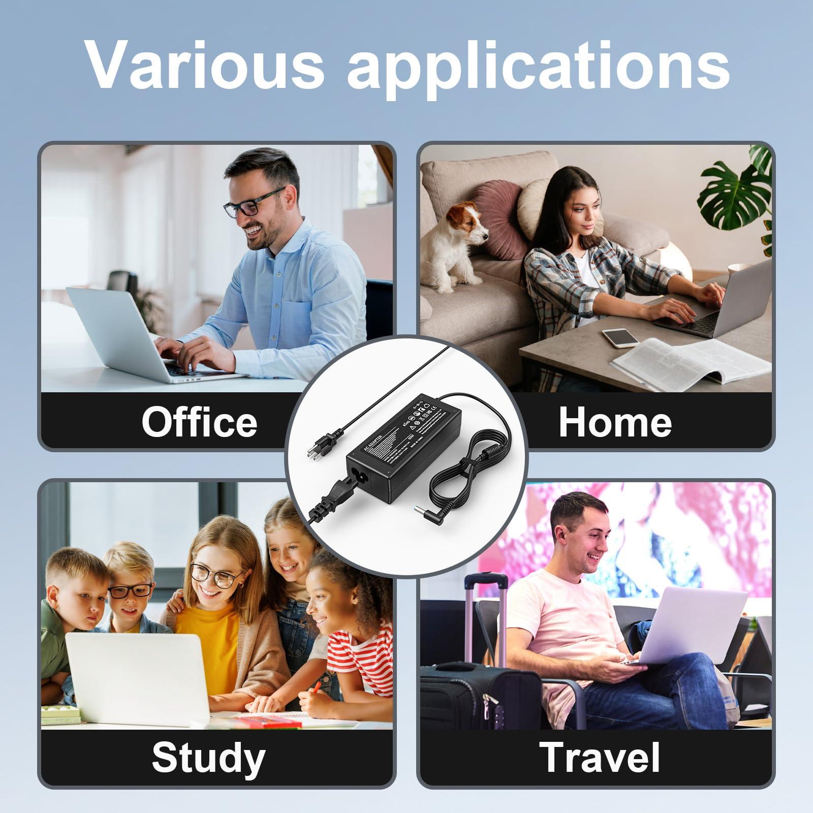 Jippofu 65W Laptop Charger for HP Elitebook 840 850 HP Envy Pavilion X360 15 17,HP Stream 11 13 14,HP 741727-001 HP Probook 650 G4 Laptop Charger 19.5V 3.33A AC Adapter Power Cord Replacement