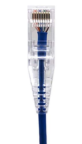 MICRO CONNECTORS MICRO CONNECTORS 1 Foot Cat6A Ultra Slim Patch 28AWG Cable-Blue (E09-001BL-SLIM)