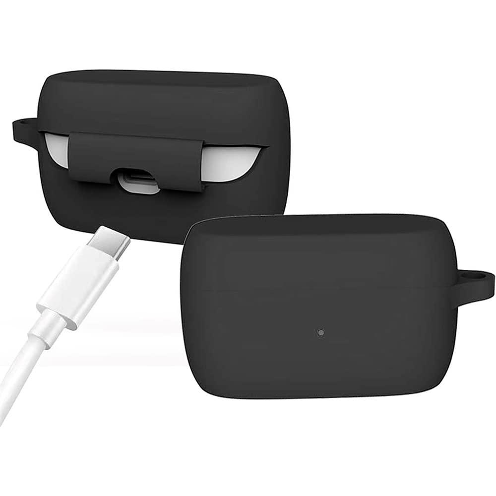 ZERODAMAGE SAHARA CASE SaharaCase Silicone Case for Jabra Elite 3 Headphones (2021) [Rugged] Full Body Protection Antislip Grip Slim with Keychain - Black