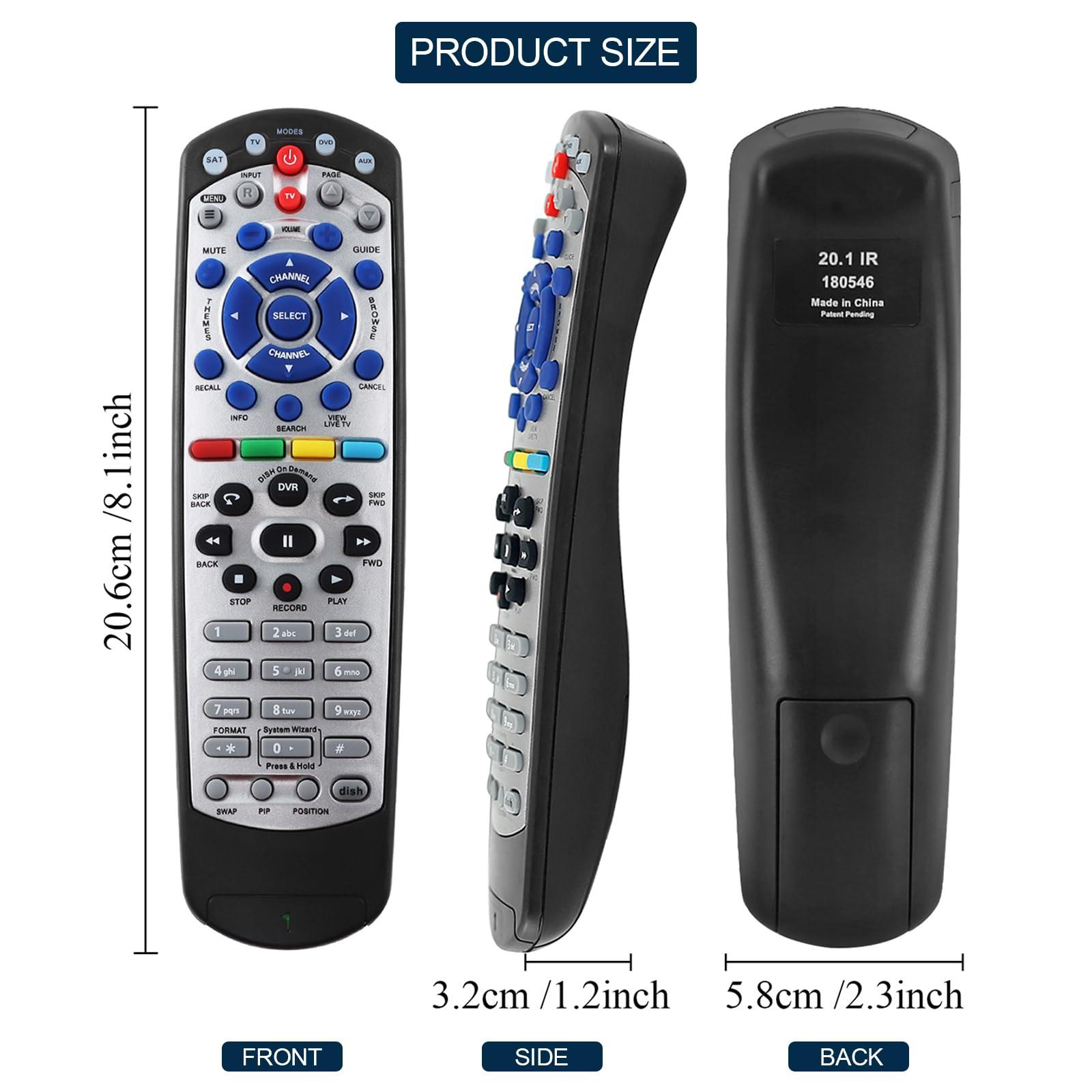 JKZTJOF IR Remote Control for Dish Network 20.1 Remote Control, JKZTJOF Receiver remote for Dish Network 20.1 IR Satellite Receiver TV DVD AUX