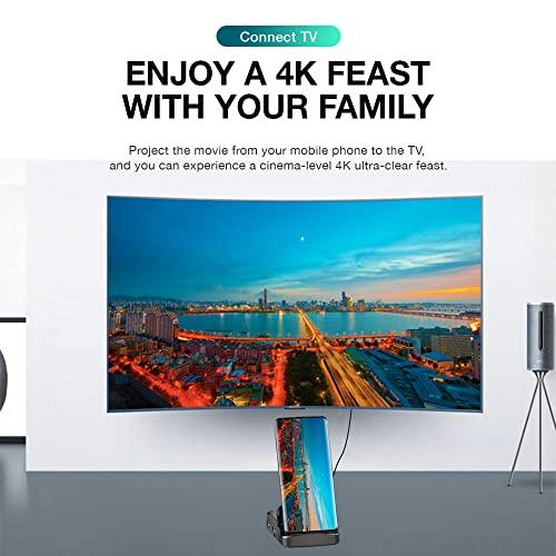 GloryKylin GKI Docking Station, USB C Mobile Phone to 4K HDMI Hub, 8-in-1 Charging Station, Support DP Alt Mode, Compatible with Samsung Dex Mode. Black