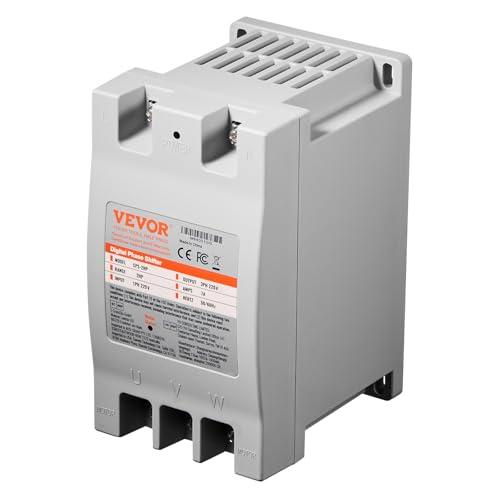 VEVOR VEVOR 3 Phase Converter - 2HP 7A 220V Single Phase to 3 Phase Converter, 220V Input/Output, Digital Phase Shifter for Residential & Light Commercial Use (One Converter for One Motor Only)