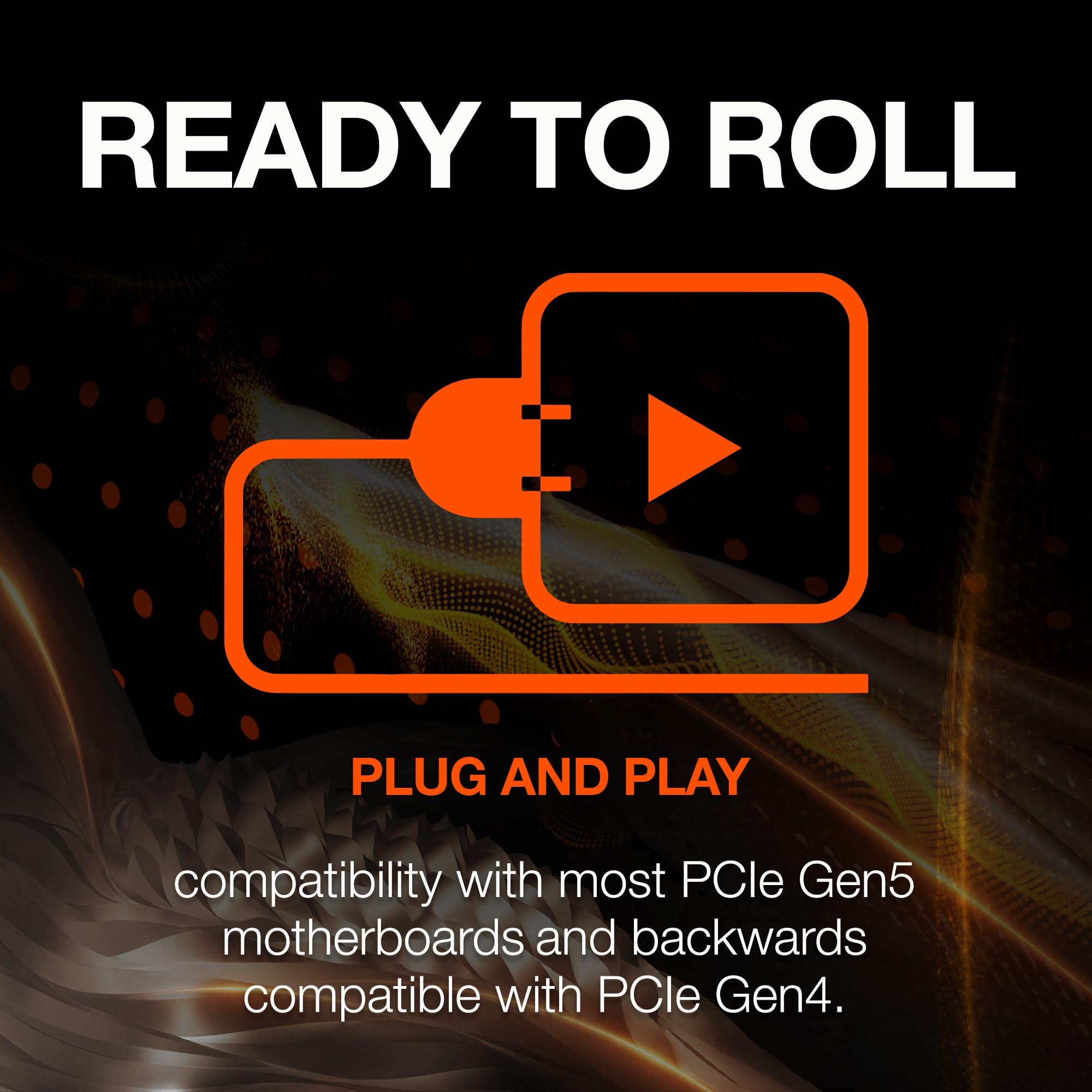 Seagate Seagate FireCuda 540 SSD 1TB Internal Solid State Drive - M.2 2280 PCIe Gen5, speeds up to 10,000MB/s and 2000TB TBW, with Rescue Services (ZP1000GM3A004)