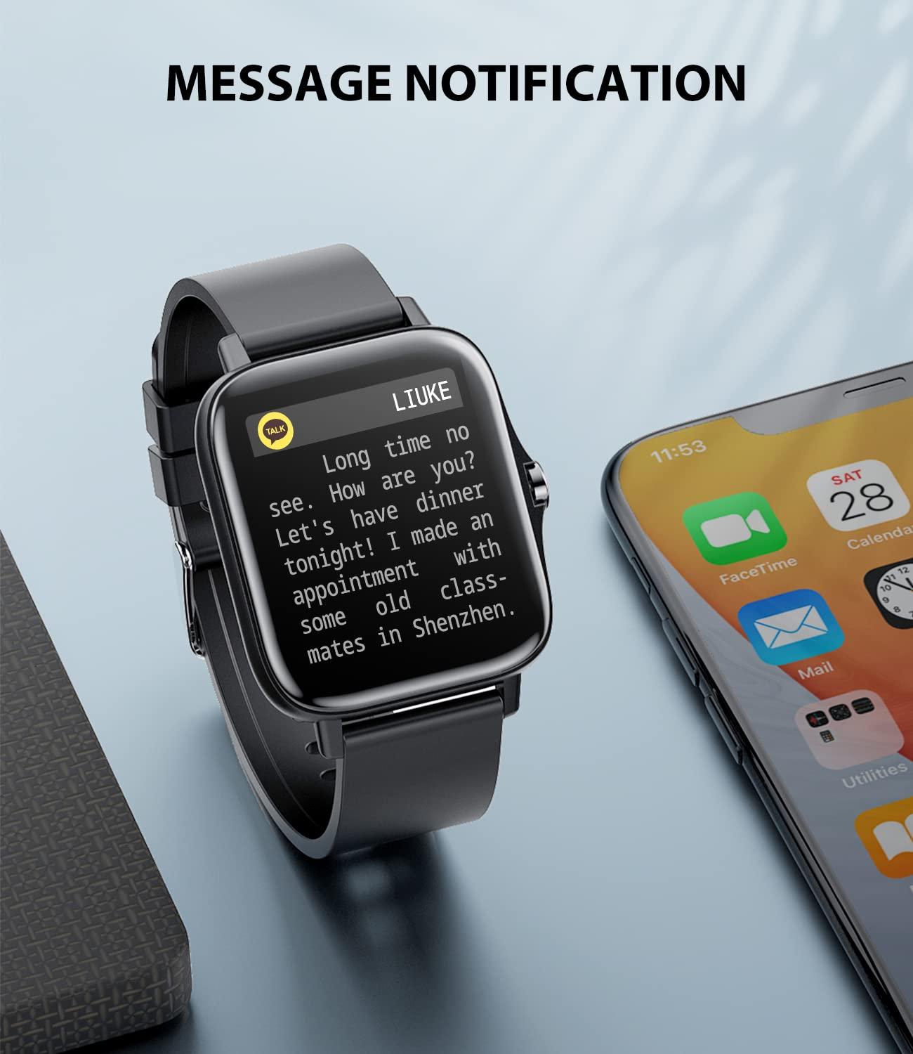 EGQINR EGQINR Smart Watches for Men Women, 1.7" HD Touch Screen Activity Fitness Tracker with Health Monitor and Sleep, IP67 Waterproof Smartwatch with Bluetooth Call for Android iOS