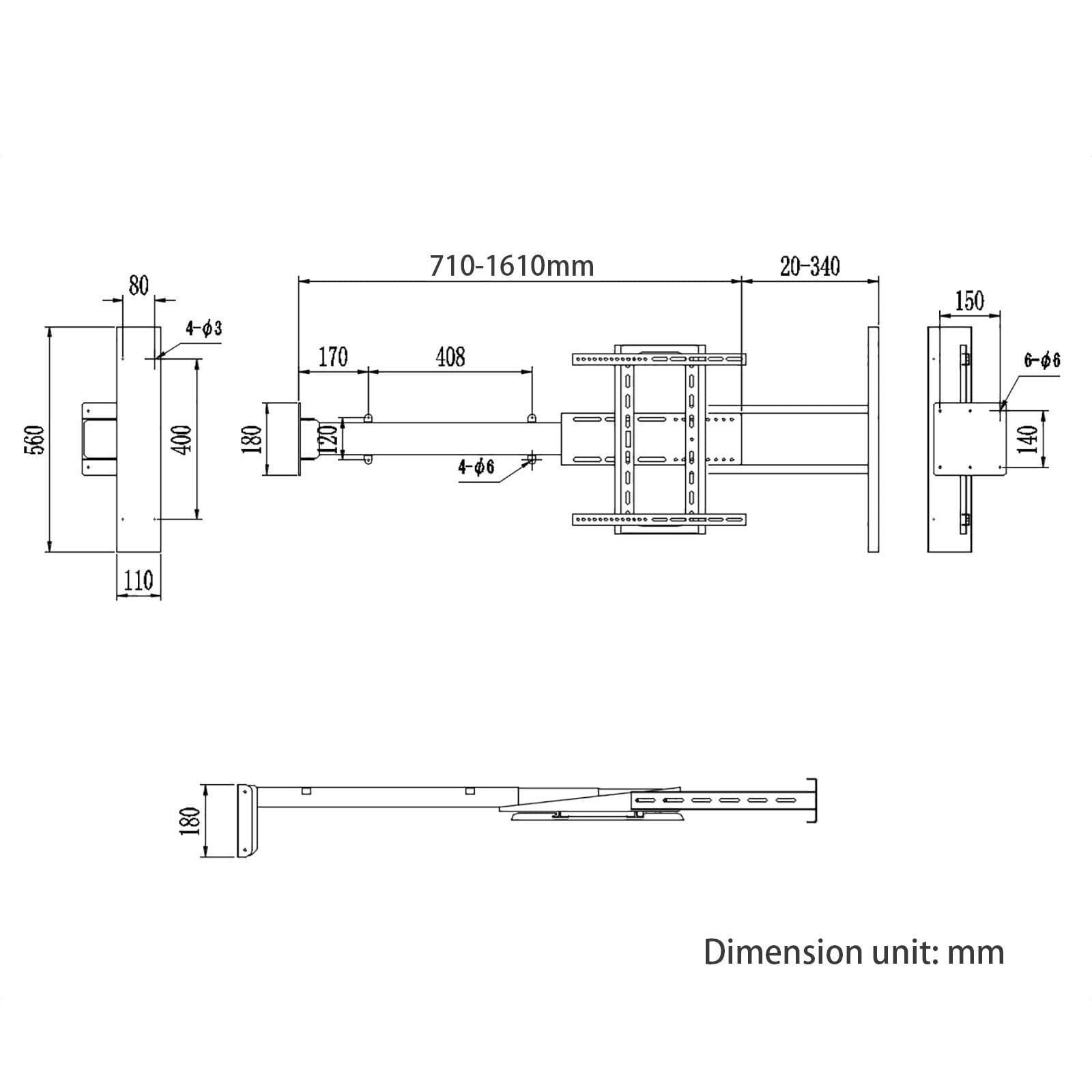 QICBYING Electric TV Lift Stand - Adjustable TV Mount Bracket - Telescopic Electric TV Lift - Can Be Hidden In A Cabinet Motorized Tv Mount, Up To 60kg, Travel Less Than 40 Seconds ( Size : For TV 42-65in Lift