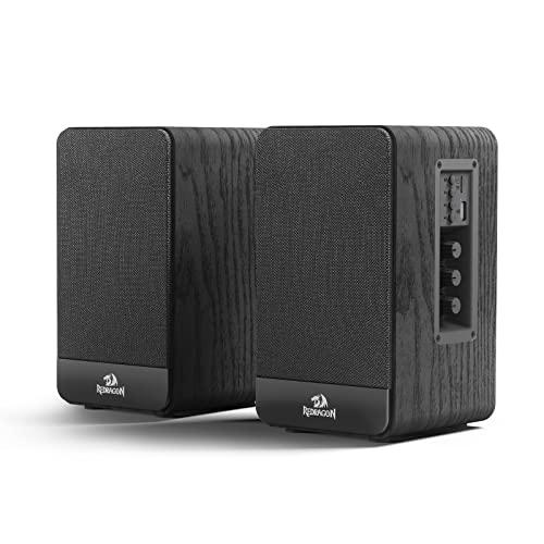Redragon Redragon GS813 Wireless Desktop Speakers, 2.0 Bookshelf Speaker w/20W Output, BT 5.0/3.5mm AUX, Enhanced Bass/Treble Knob and TF Card/USB Flash Drive Supported