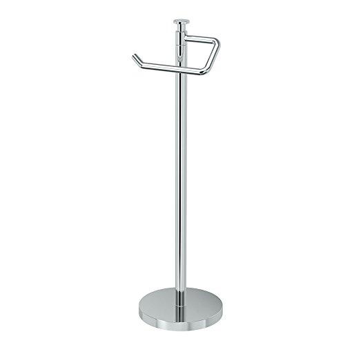 Gatco Gatco 1435C Freestanding Toilet Paper Holder, 23.68 H, Chrome | Toilet Tissue Roll Holder Stand With Weighted and Padded Base For Bathroom
