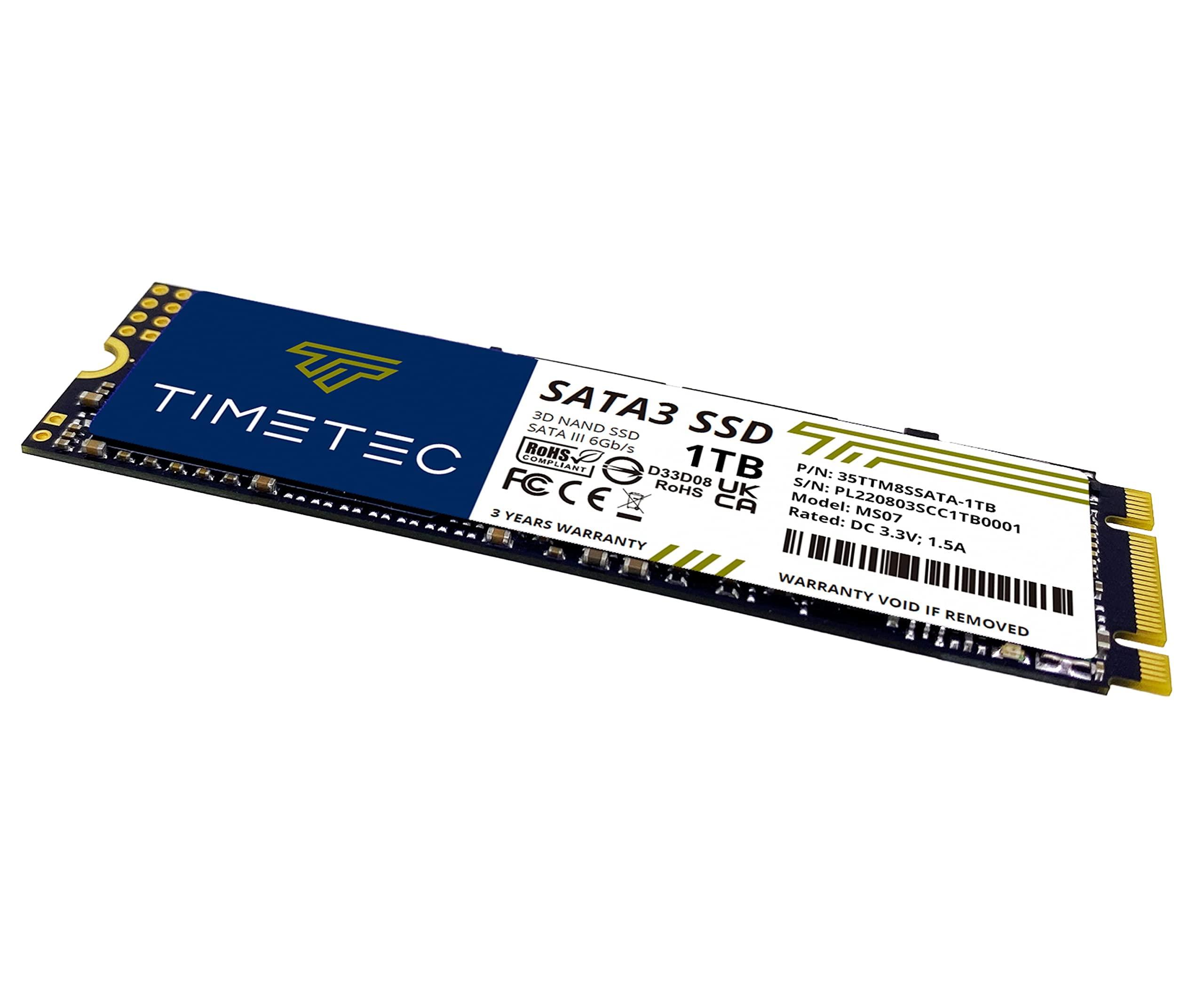 Timetec Timetec 1TBx2 (2 Pack) SSD 3D NAND SATA III 6Gb/s M.2 2280 NGFF Read Speed Up to 550MB/s SLC Cache Performance Boost Internal Solid State Drive for PC Computer Laptop and Desktop