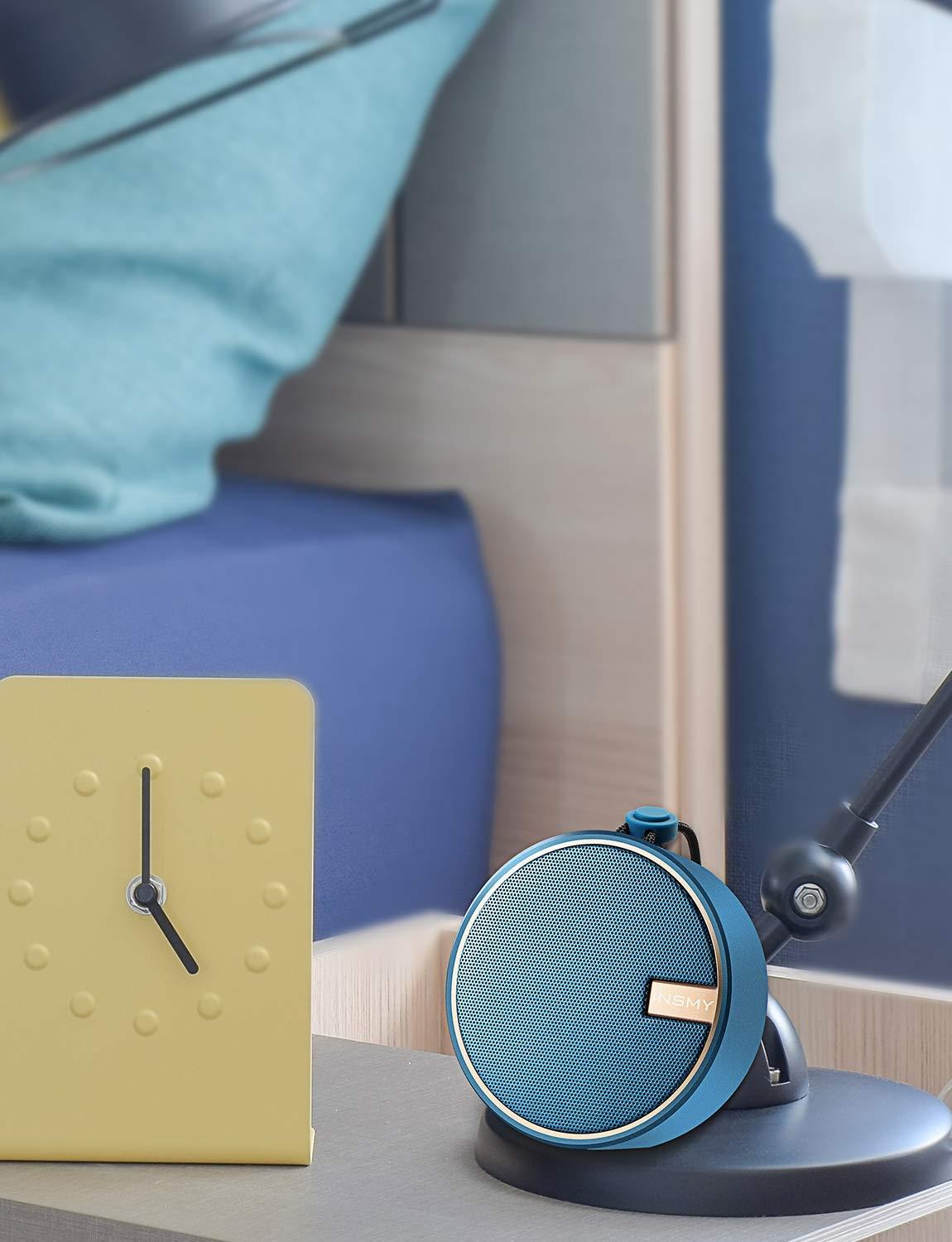 INSMY INSMY C12 IPX7 Waterproof Shower Bluetooth Speaker, Portable Small Speaker, Speakers Bluetooth Wireless Loud Clear Sound Support TF CSuard ction Cup for Outdoor Kayak Canoe Beach Gift (Navy)