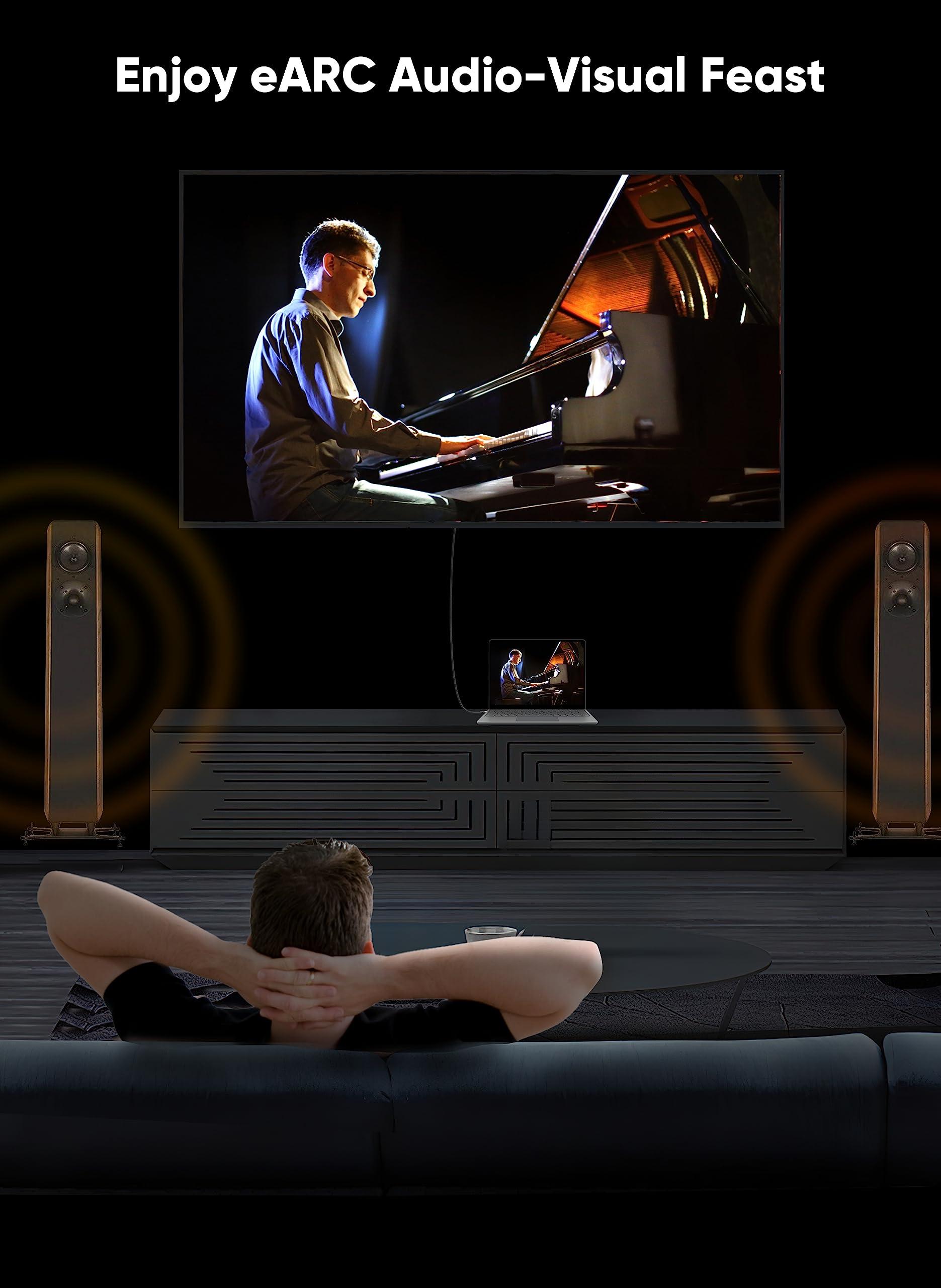 CableCreation CableCreation eARC HDMI Cable, HDMI Cable 6ft (48Gbps, 8K@60Hz) - 6.6 Feet, HDMI Cable 8K, eARC HDR HDCP 2.2 2.3