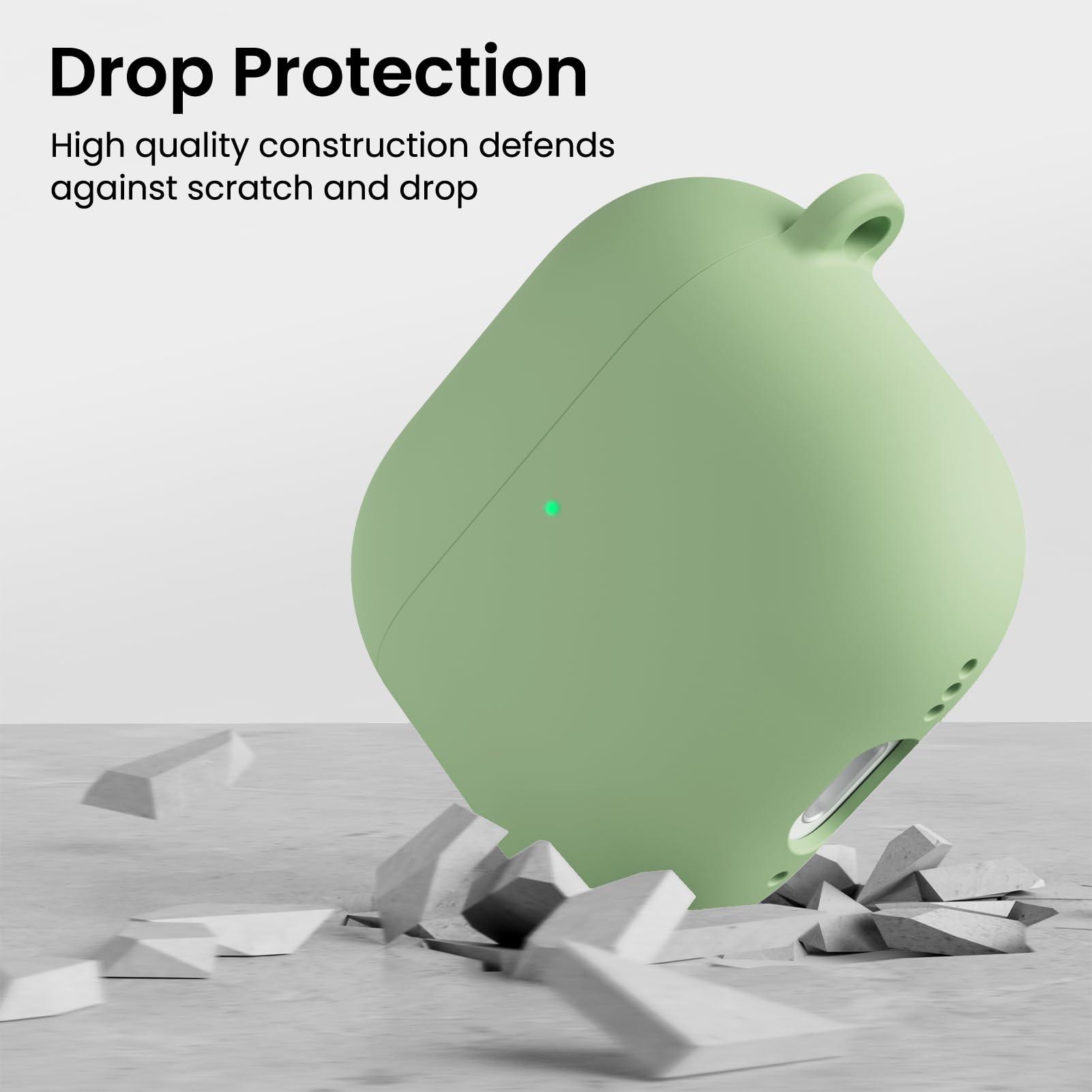 ORNARTO ORNARTO for AirPods 4 Case, Soft Silicone Full Protective Cover with LED Visible, Compatible with AirPods 4th Generation 2024 - Pistachio Green