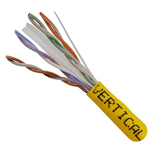 VC VERTICAL CABLE Vertical Cable Cat6, 550 MHz, UTP, 23AWG, Solid Bare Copper,1000ft, Bulk Ethernet Cable - 161 Series, Yellow