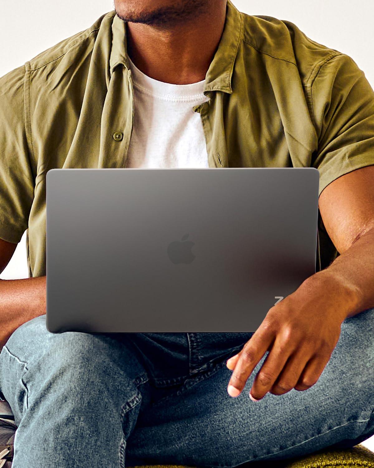 ZAGG ZAGG MacBook Protection MacBook Pro 16-inch M4/M3/M2/M1 Case Premium Two-Piece Hard-Shell Snap-on Cover with Non-Slip Grips, Durable, Lightweight, Scratch-Resistant, Frosted Finish, Smokey Black