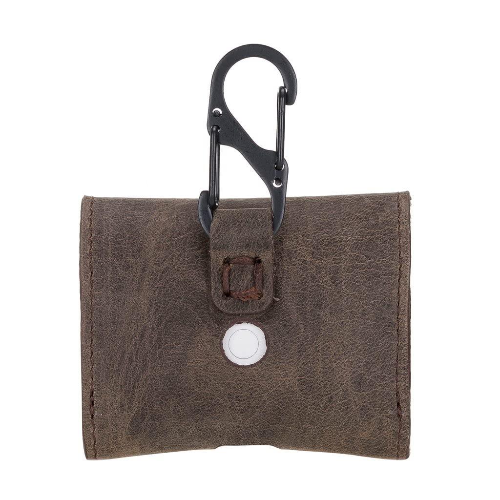 HARDISTON HARDISTON Genuine Leather Handmade Apple AirPods Pro - Soft Case with Keychain Clip - Support Wireless Chargers - Compatible with AirPods Pro (Mocha)