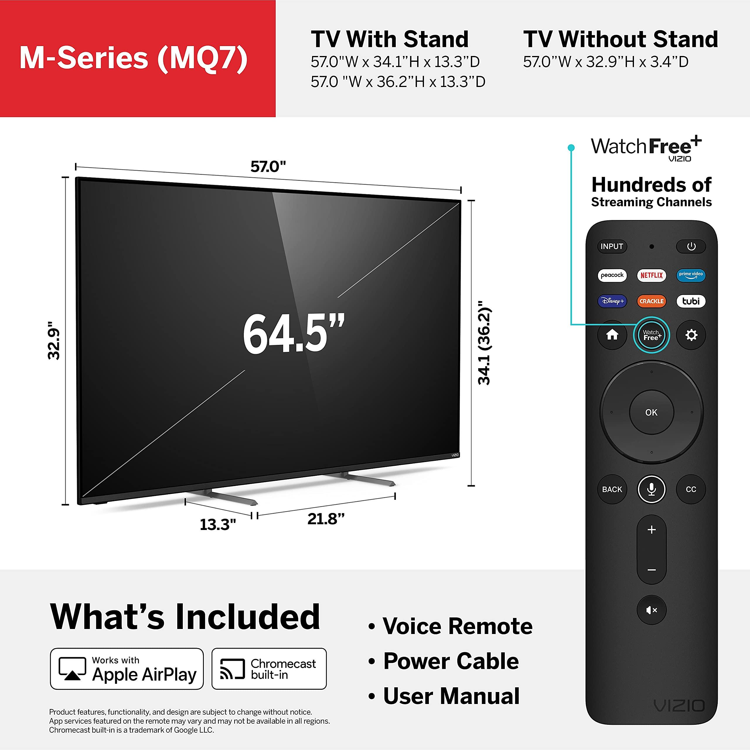 VIZIO VIZIO 65-Inch M-Series 4K QLED HDR Smart TV w/Voice Remote, Dolby Vision, HDR10+, Alexa Compatibility, M65Q7-J01, 2021 Model