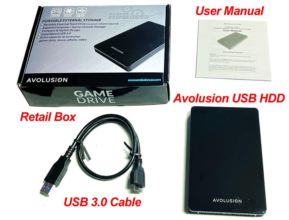 Avolusion Avolusion HD250U3-Z1-PRO 1TB USB 3.0 Portable External Gaming Hard Drive (PS5 Pre-Formatted) - 2 Year Warranty