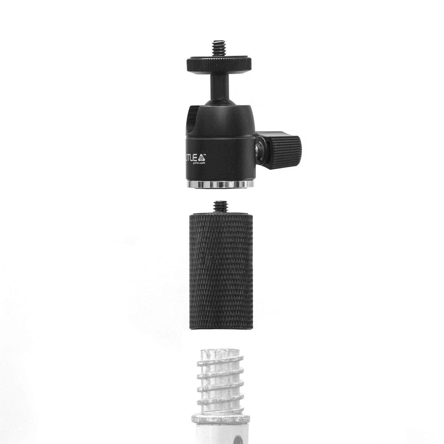 GRIFITI GRIFITI Nootle Paint Pole Adaptor 3/4-5 to 1/4-20 and Mini Ball Head Turns Painters Extension Poles into Camera Video Photo Mic Booms Adapter Painter\'s Adapters Extensioncamera Tripod Attachment