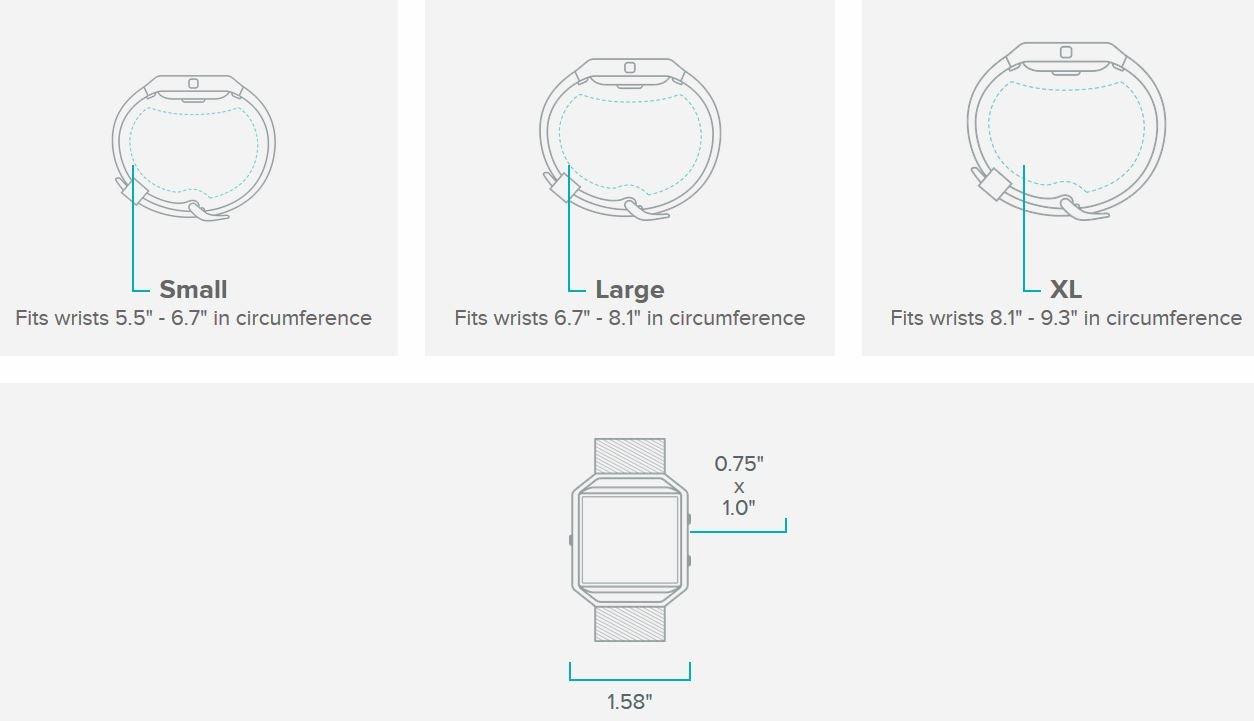 Fitbit Fitbit Blaze Smart Fitness Watch with Time Display, Black, Silver, Small (5.5 - 6.7 inch) (US Version)