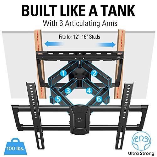 Mounting Dream Mounting Dream MD2380 Full Motion TV Wall Mount with Swivel and Tilt for 32-55 inch TV, VESA 400x400mm and MD2617 Full Motion TV Mount TV Wall Mount for 42-75 inch TVs, VESA 600x400mm TV Mount