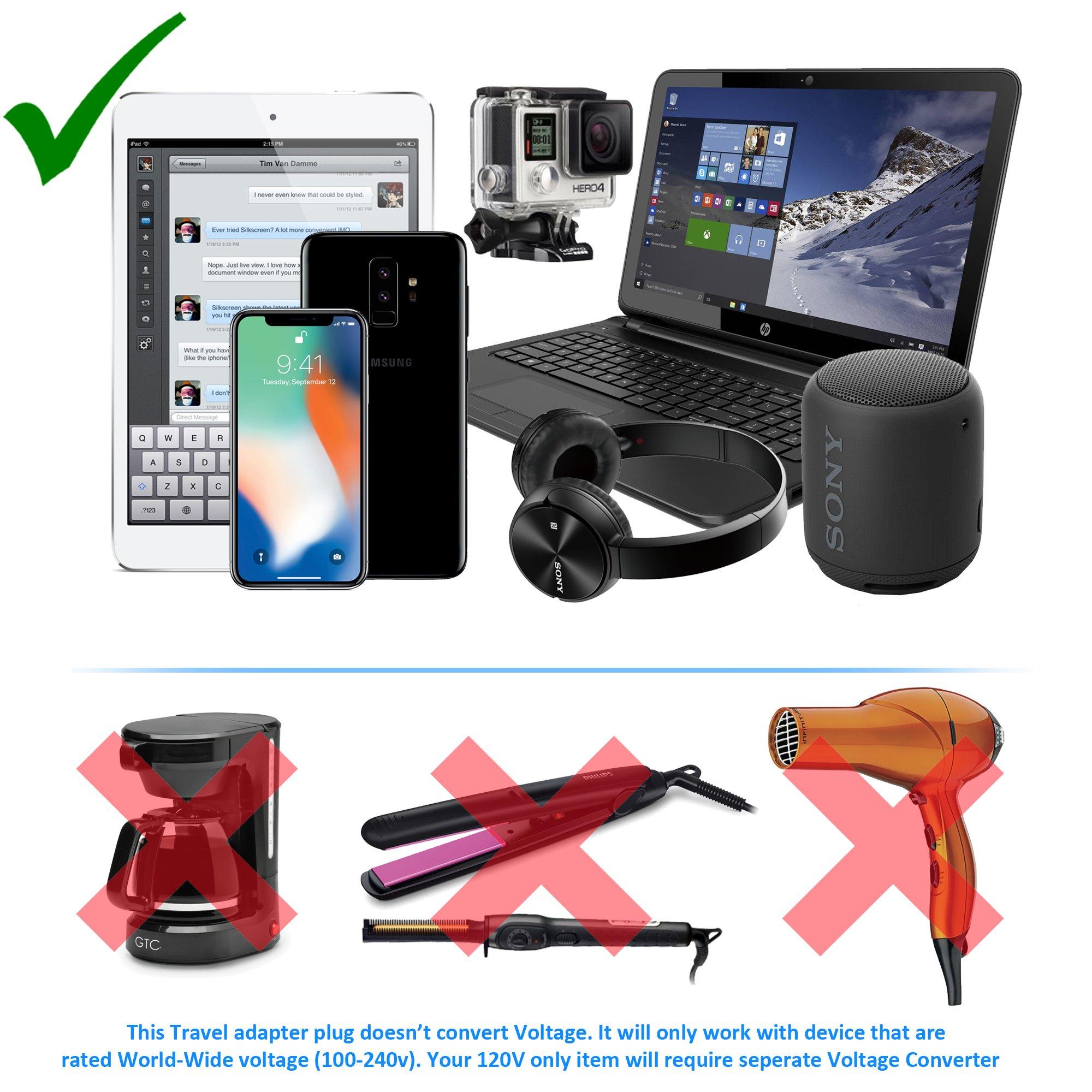 OREI European Travel Plug Adapter with Dual USB - for Most of Europe - Type C (U2U-9C), Will Work with Cell Phones, Camera, Laptop, Tablets, iPad, iPhone and More