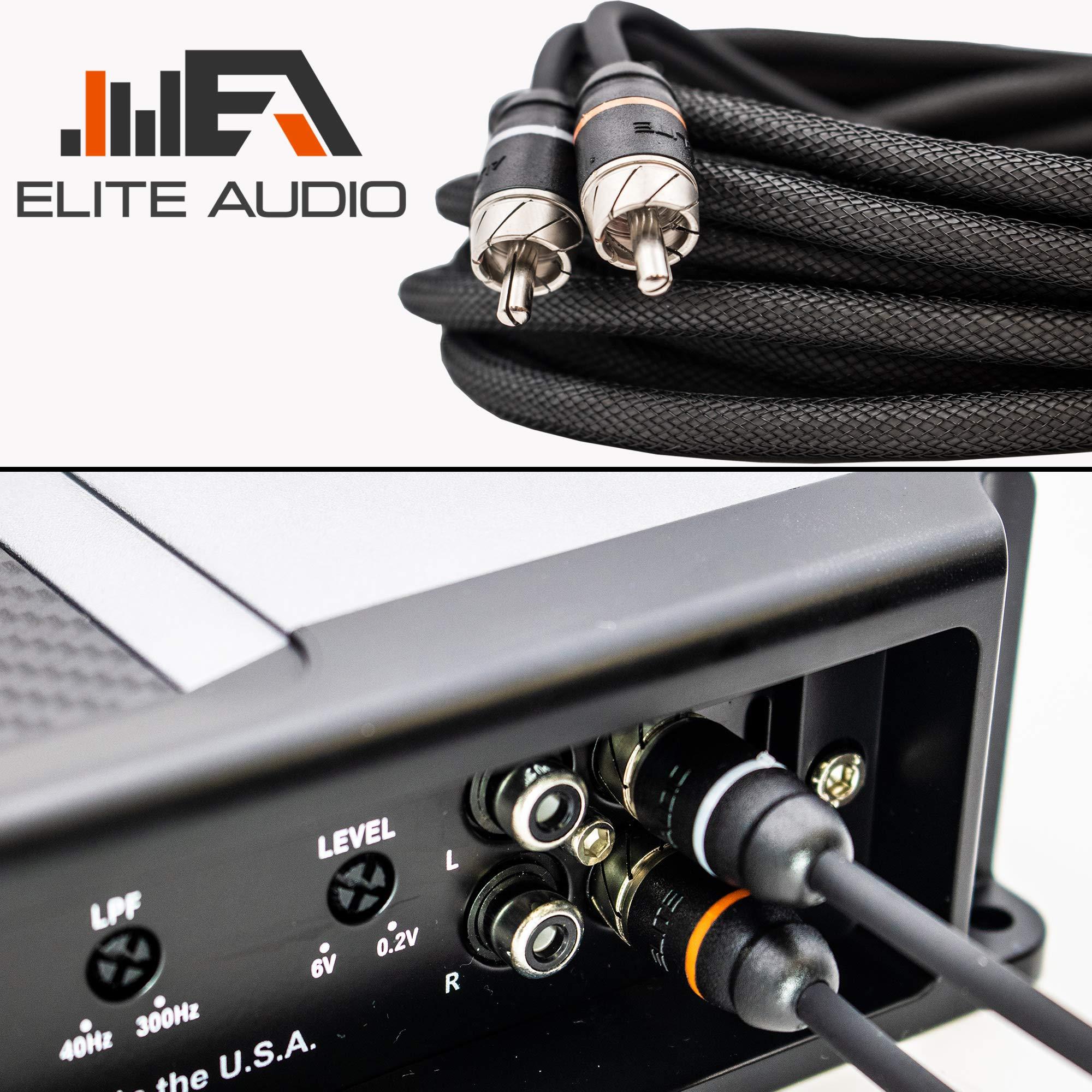Elite Audio Elite Audio EA-PRMK4 + EA-PRM3 Series Amplifier Wiring Kit Bundle with 2-Channel RCA Combo - 2000W Max Power, 4GA Cables, Dual RCA Sets, Mini ANL Fuse and Holder