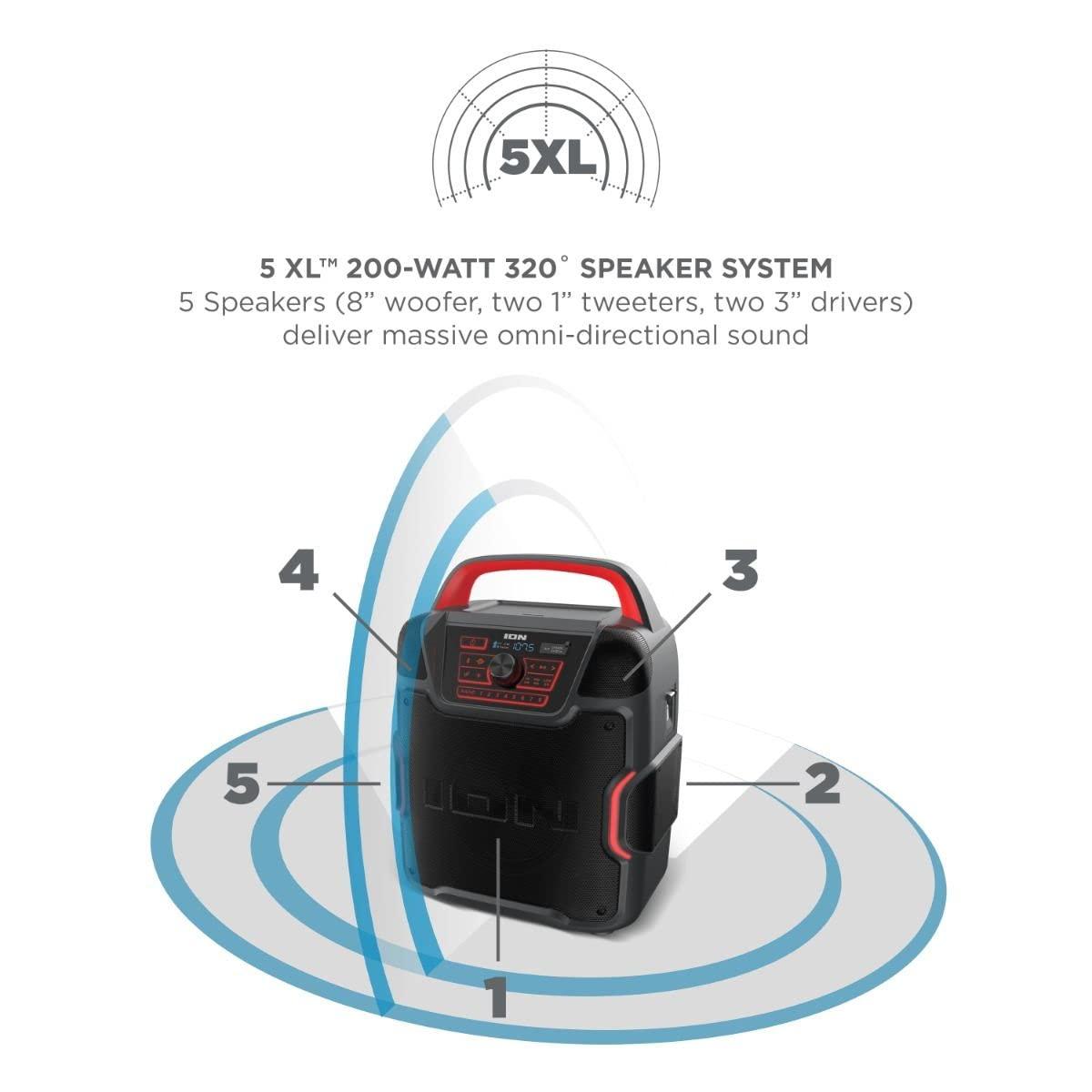 Ion iOn Audio Pathfinder 320 All Weather Bluetooth Speaker (Renewed), Black