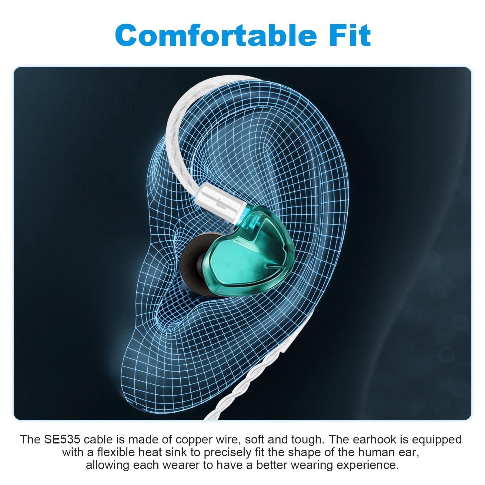 Zosvoses SE215 Cable with Mic Compatible with Shure SE215 SE315 SE425 SE535 SE846 UE900 Earphone, MMCX Cable 3.5mm, 4ft