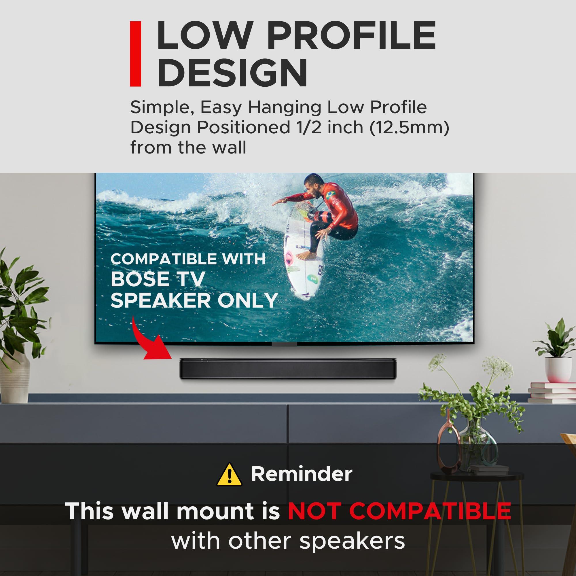 Sound Bass TV Speaker Wall Mount Bracket | Compatible with Bose TV Speaker Soundbar Only | Complete with Full Mounting Hardware Kit | Only Suitable for Bose TV Speaker Sound Bar | UK Design by Soundbass