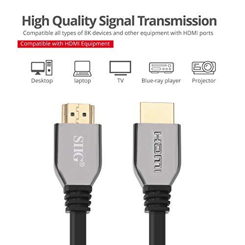 SIIG SIIG 8K Ultra High Speed HDMI Cable - 3.3ft, HDMI 2.1 Cable - 8K,48Gbps,Dynamic HDR,4K/120Hz,eARC, HDCP 2.3 DSC, for PS5, Xbox Series X, RTX 3XXX, RX 6XXX, Apple TV, and More (CB-H21411-S1)