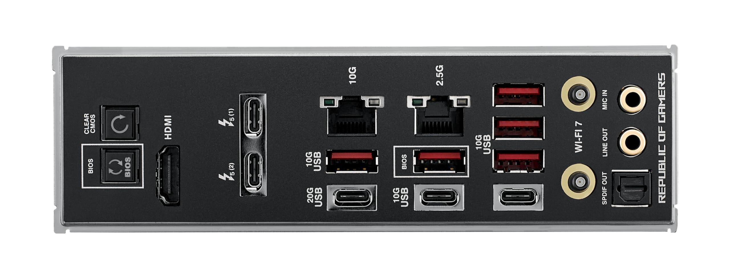 ASUS ASUS ROG MAXIMUS Z890 EXTREME Intel Z890 LGA 1851 E-ATX motherboard, Advanced AI PC-ready, 24+2+1+2 stages, DDR5, WiFi7, 2.5G/10G LAN, PCIe 5.0 M.2, Thunderbolt 5, USB Type-C, AI OC, 5 LCD Screen