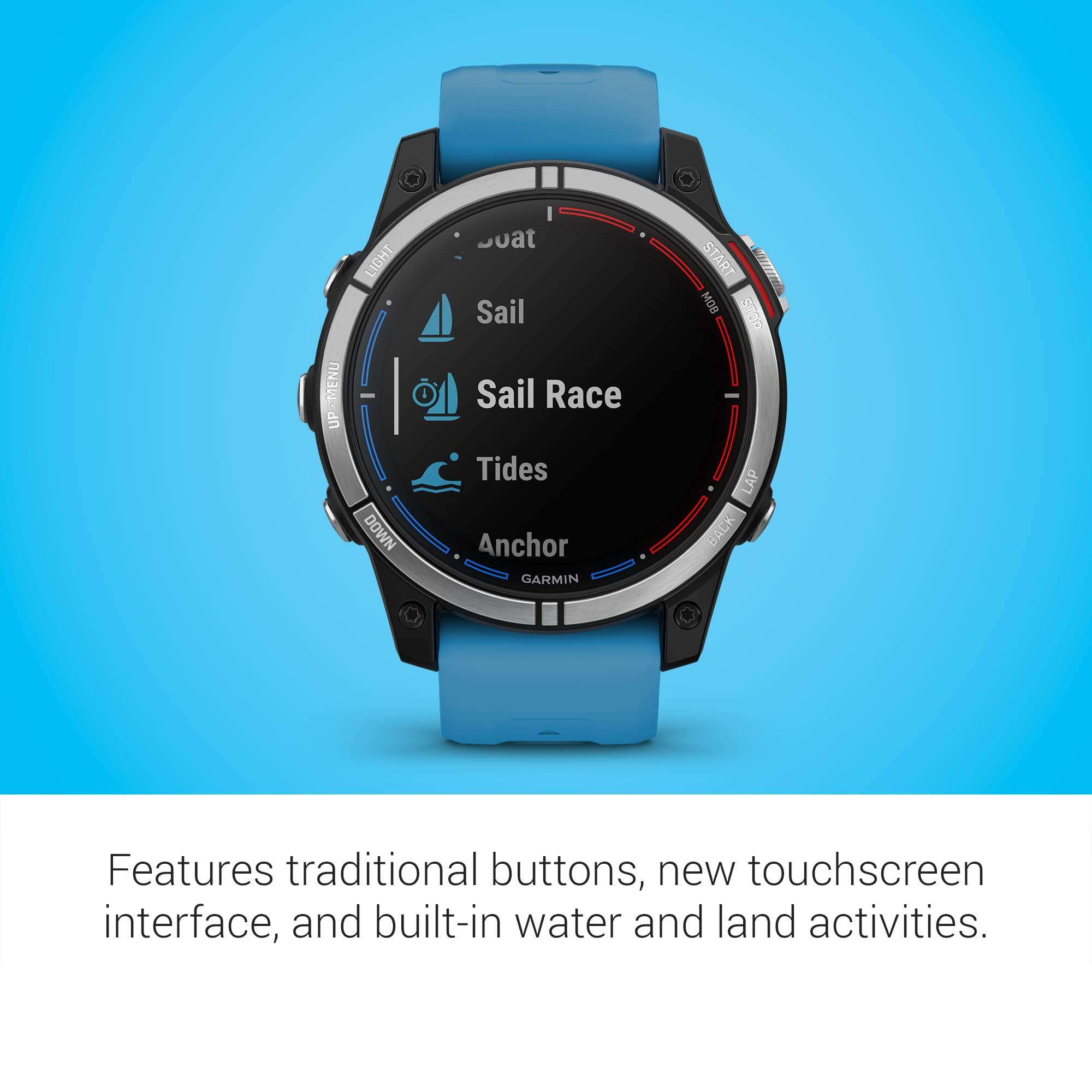 Garmin Garmin quatix 7 Standard Edition, Marine GPS Smartwatch, Tide Changes and Anchor Drag Alerts, Waypoint Marking