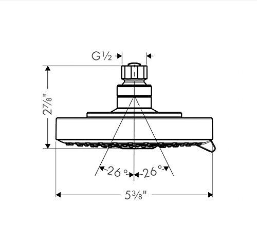 hansgrohe hansgrohe 27495001 Raindance Showerhead, 2.88 x 5.38 x 5.38 Inches, Chrome