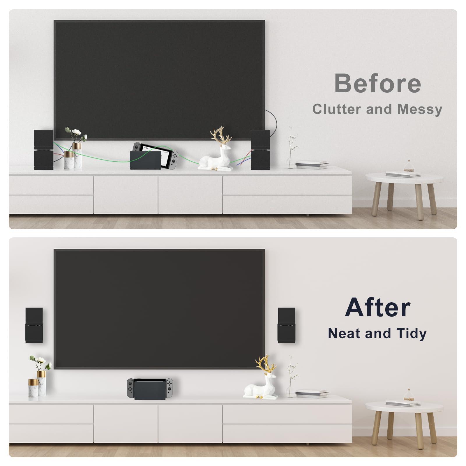 Varghesyla (2 Pack) Adjustable Speaker Wall Mount for Bose Cube Speaker, Ceiling & Wall Mount for Bose UB-20, UB-20 Series II, WB-50 II, Lifestyle Series, Soundtouch Series, Cinemate, Acoustimass Series Black