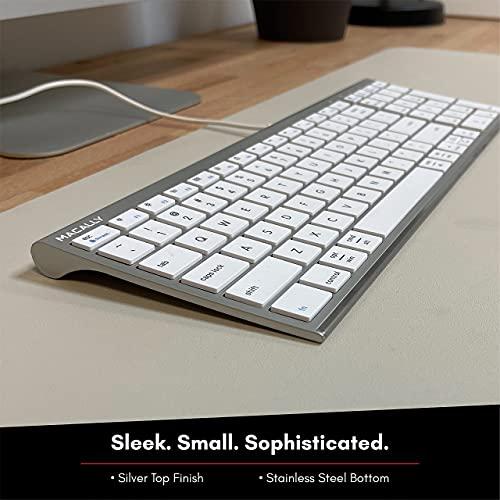 Macally Macally Compact Wired Keyboard and a Vertical Laptop Stand, Designed to Save Space