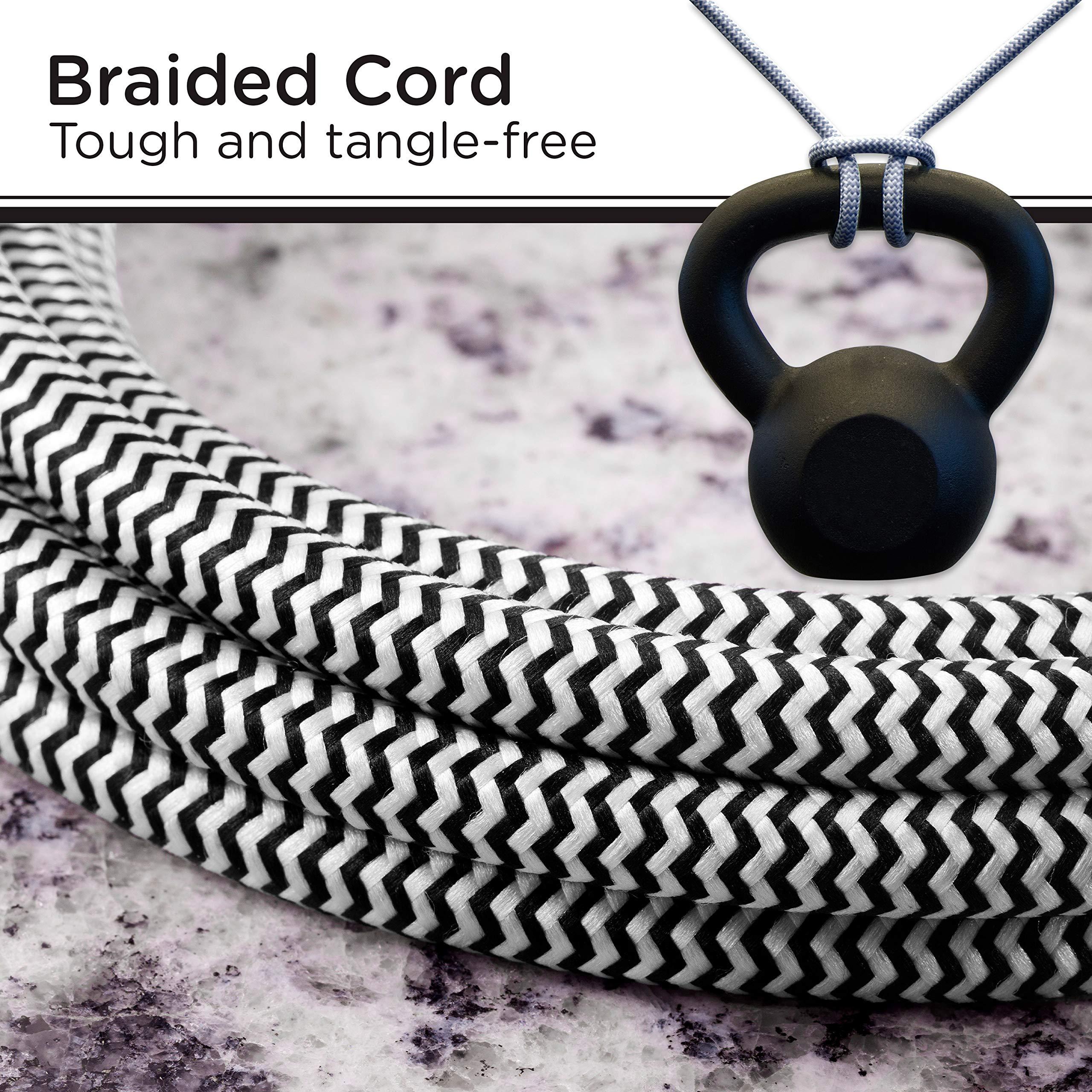 Cordinate Cordinate Surge Protector Power Strip, 2 Outlet Surge Protector, 10 Ft Braided Cord Power Strip, Surge Protector with USB Ports, 3-Prong Flat Plug Power Strip, Surge Protector Outlet, Black, 41885