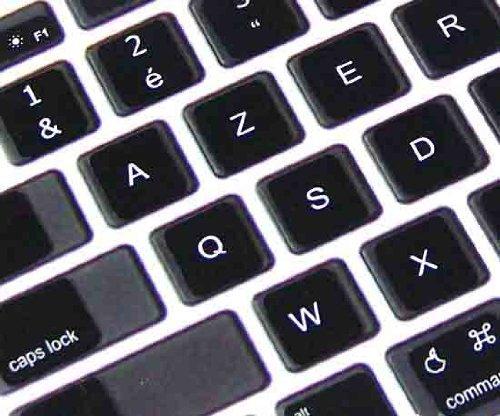 4Keyboard MAC FRENCH AZERTY KEYBOARD LABELS LAYOUT BLACK BACKGROUND