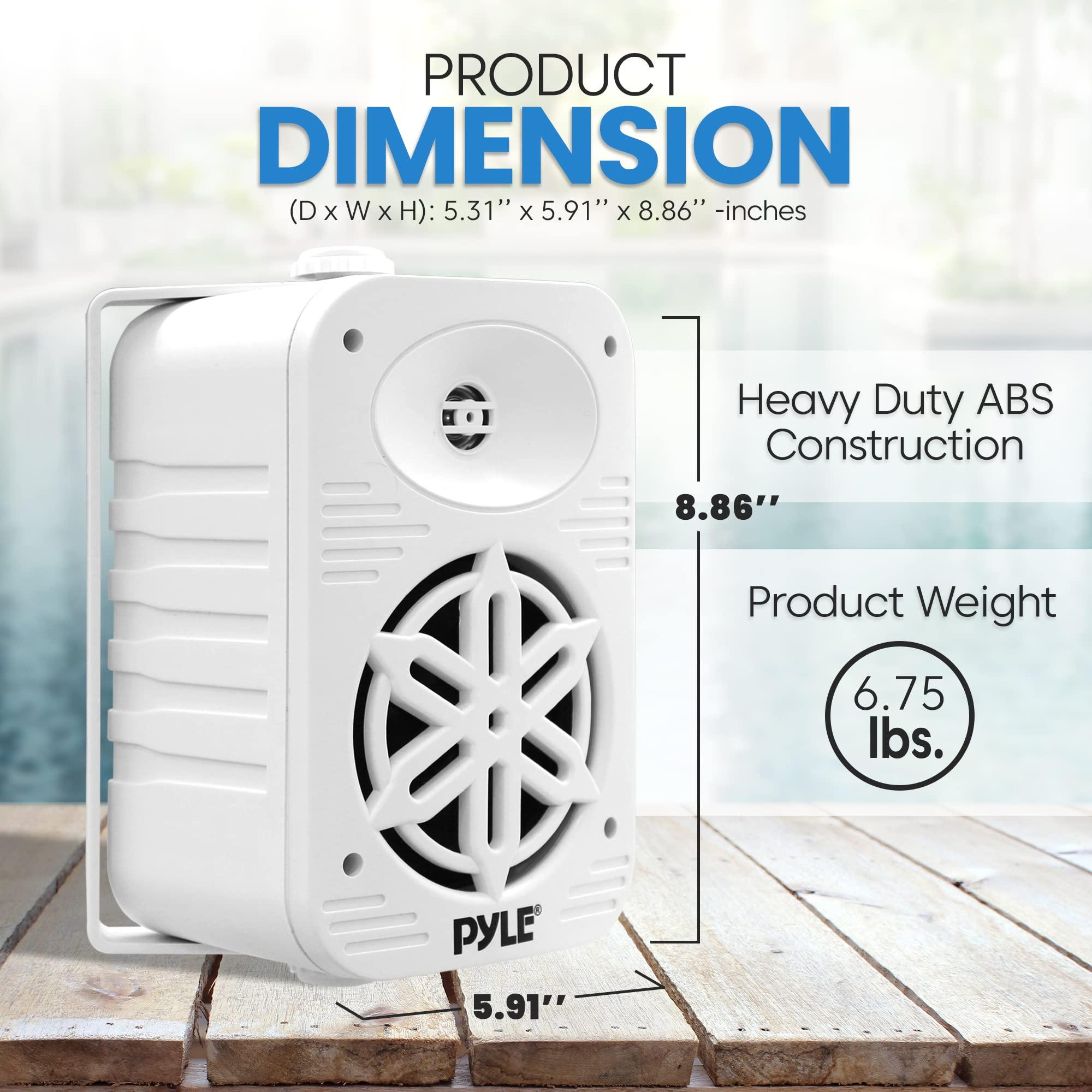 Pyle PyleUsa Indoor Outdoor Speakers Pair-500 Watt Dual Waterproof 5.25 2-Way Full Range Speaker System w/ 1/2High Compliance Polymer Tweeter - in-Home, Boat, Marine,Deck,Patio,Poolside (White) PDWR55WT