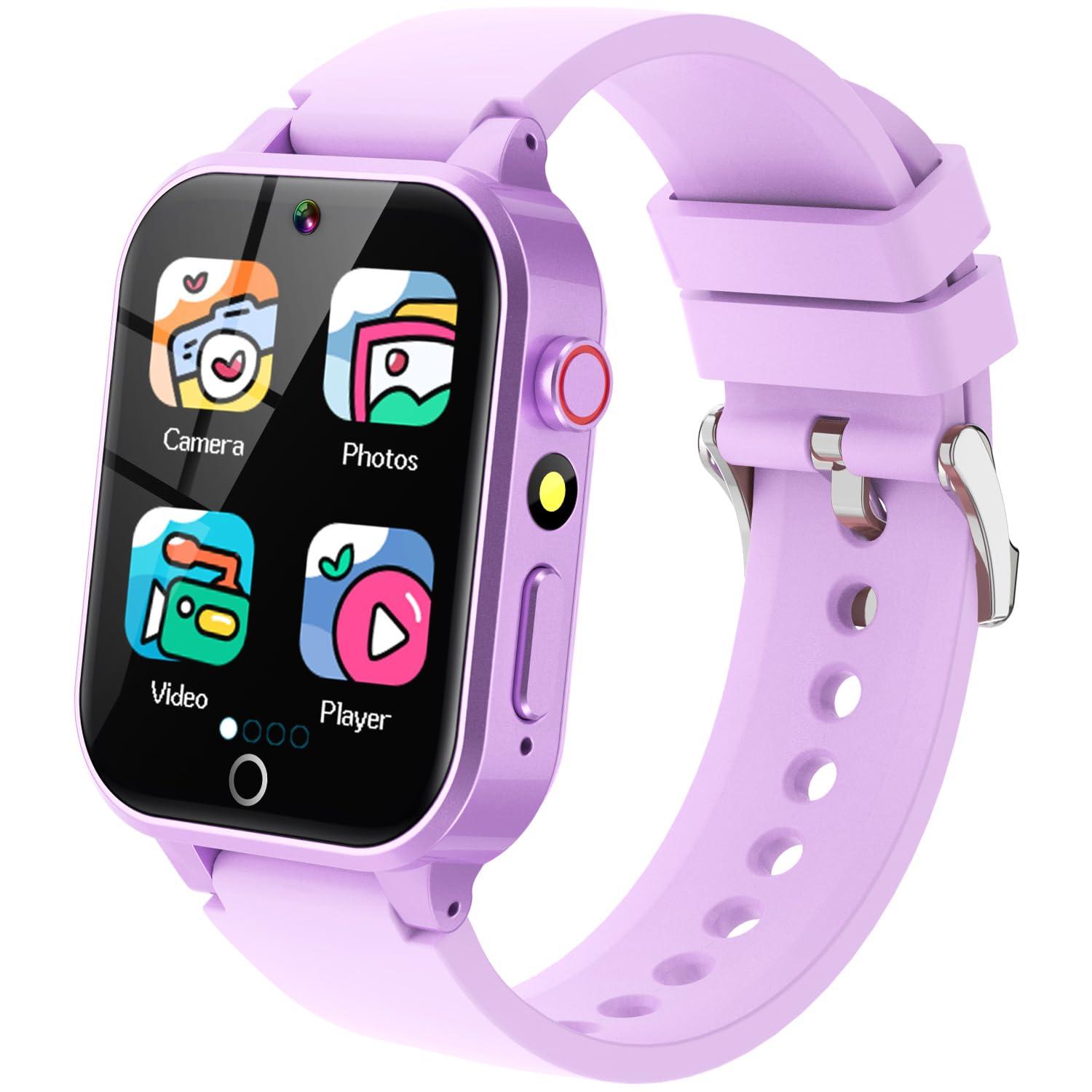 Vakzovy Kids Smart Watch with HD Touchscreen, 26 Games, Camera, Video, Music Player, Pedometer - Educational Gift for Girls Ages 6-12