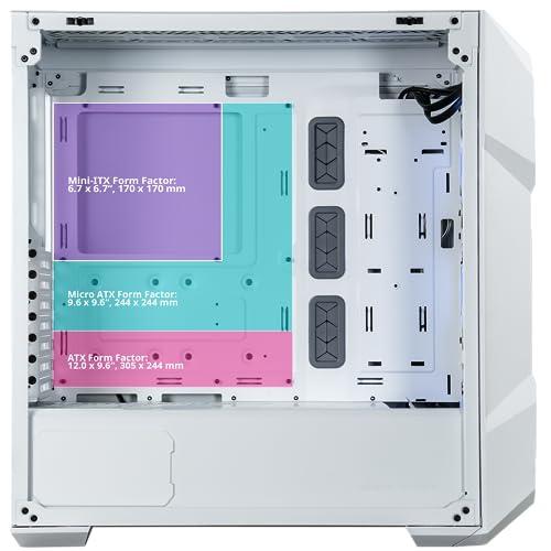 Cooler Master Cooler Master TD500 Mesh V2 White Mid-Tower Case, Polygonal Mesh, 3X 120mm ARGB Fans, USB Gen 2 Type C