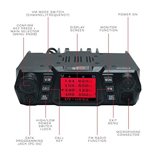 BTECH BTECH UV-50X2 (Second Gen.) Mobile 50 Watt Dual Band Base, Mobile Radio: VHF, UHF Amateur (Ham)