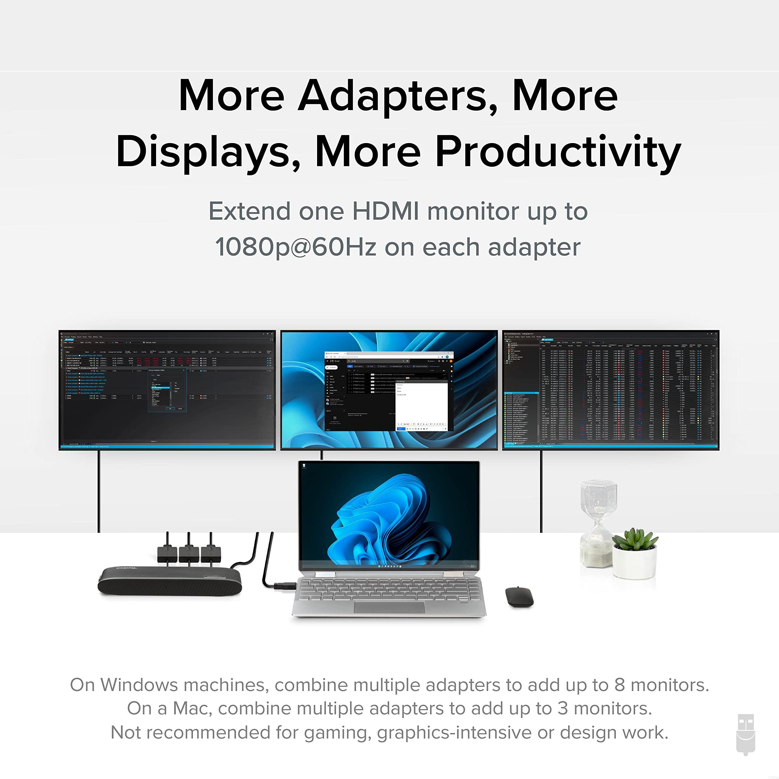 Plugable Plugable USB C to HDMI Adapter, Universal Video Graphics Adapter for USB 3.0 and USB-C Macs and Windows, Extend an HDMI Monitor up to 1440p@60hz